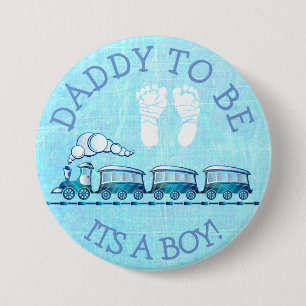 Papa om te zijn, Blue Train Baby shower Button