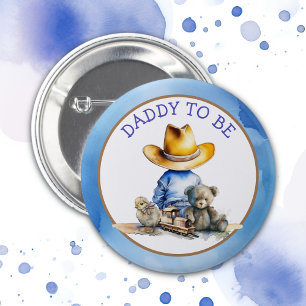 Papa om van een Lil' Cowboy te zijn BABY SHOWER Ronde Button 5,7 Cm