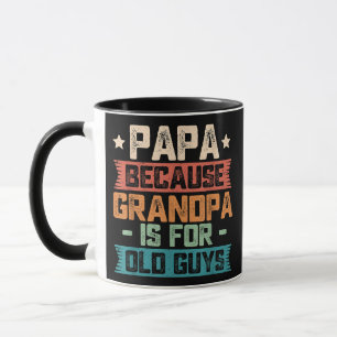 Papa Omdat Opa is Voor Oude Kerels Vintage Grappig Mok