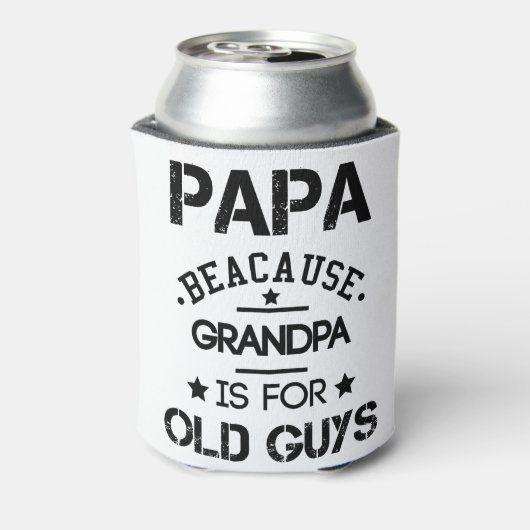 Papa omdat opa voor oude jongens vaderdag G Blikjeskoeler (Blikje Achterkant)