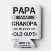 Papa omdat opa voor oude jongens vaderdag is blikjeskoeler (Achterkant)