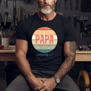 Papa Onbetwistbaar Cool Retro Sun T-shirt