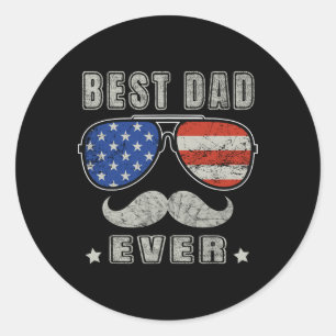 Papa Ooit Amerikaanse Vlag Vaders Dag 4th van Juli Ronde Sticker