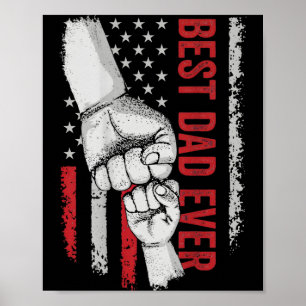 Papa ooit Amerikaanse vlag vuist bump patriottisch Poster