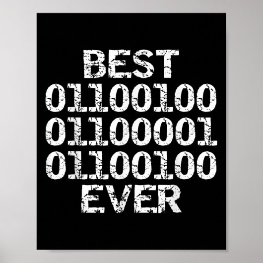 Papa ooit in binaire code software engineer vader poster (Voorkant)