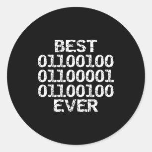 Papa ooit in binaire code software engineer vader ronde sticker