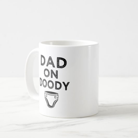 Papa op luidere doody grappige vader om mok van ma (Voorkant links)