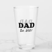 Papa, op maat gemaakte datum, gepersonaliseerd mod glas (Achterkant)