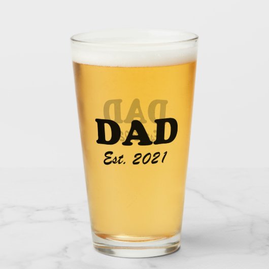 Papa, op maat gemaakte datum, gepersonaliseerd mod glas (Voorkant gevuld)