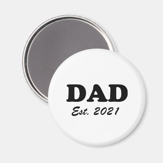 Papa, op maat gemaakte datum, gepersonaliseerd mod magneet (Voorkant / Achterkant)