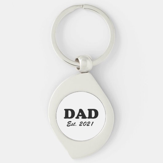 Papa, op maat gemaakte datum, gepersonaliseerd mod sleutelhanger (Voorkant)