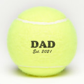 Papa, op maat gemaakte datum, gepersonaliseerd ple tennisballen (Achterkant)