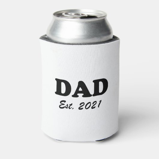 Papa op maat gemaakte datum Persoonlijke leuke leu Blikjeskoeler (Blikje Achterkant)