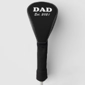 Papa op maat gemaakte datum zwart op maat golfheadcover (Voorkant)