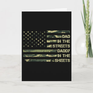 Papa op straat, papa in bed, Vaderdag Kaart