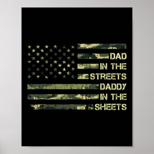 Papa op straat, papa in bed, Vaderdag Poster