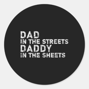 Papa op straat Papa in de lakens Vader &#; s Ronde Sticker