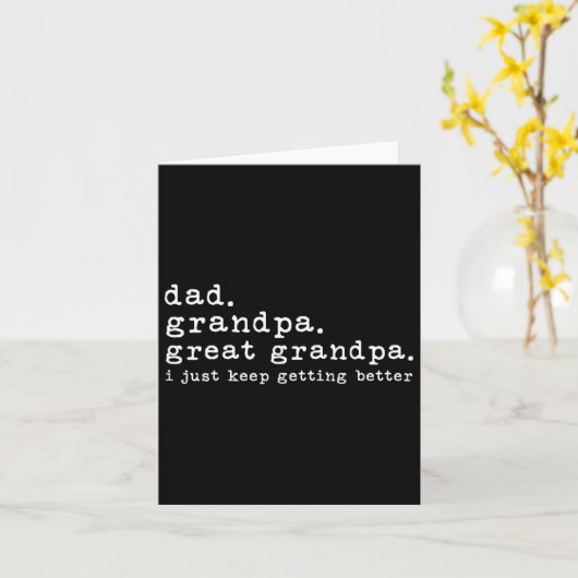 Papa Opa Opa Leuk Vaderdag Groot Kaart (Gele Bloem)