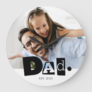Papa Opgericht Aangepaste Familie Foto Modern  Grote Klok