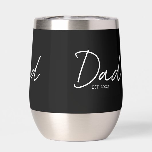 Papa Opgericht Minimal Modern Schrift Zwart (Achterkant)