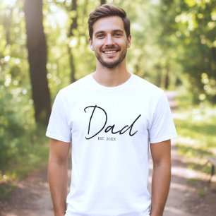 Papa Opgericht Minimal Modern Schrift Zwart Wit T-shirt