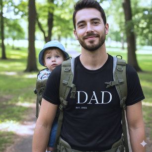 Papa Opgericht Nieuwe Papa Minimalistisch Zwart Wi T-shirt