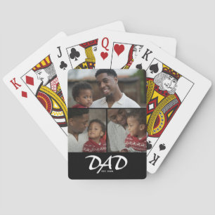 Papa Opgericht Script Zwart 3 Foto Pokerkaarten