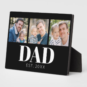 Papa Opgericht Script Zwart 3 Foto Vaderdag Fotoplaat