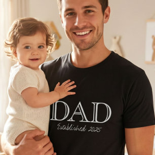Papa Opgericht Vet Witte Tekst Zwart T-shirt