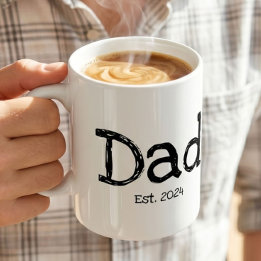 Papa Opgericht Vet Zwart Wit Koffiemok