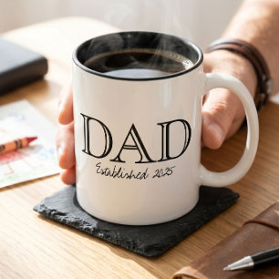 Papa Opgericht Vet Zwart Wit Tweekleurige Koffiemok