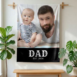 Papa Opgericht Vette Typografie Foto Fleece Deken