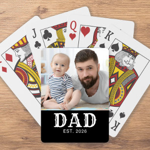 Papa Opgericht Vette Typografie Zwarte Foto Pokerkaarten