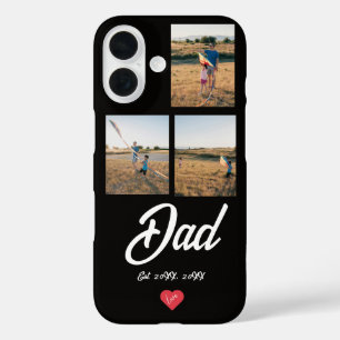 Papa Opgericht Wit Schrift Rode Hart 3 Foto iPhone 16 Hoesje