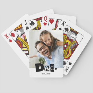 Papa Opgerichte Aangepaste Familie Foto Modern Pokerkaarten