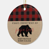 Papa Ours ornement premier papa de Noël avec photo (Gauche)