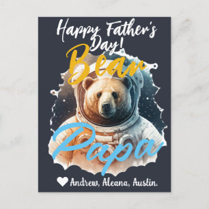 Papa ours Simple chic Noms Astronaute carte de vac