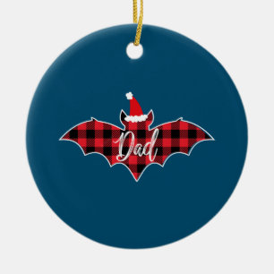 Papa Pajama Red Pset Buffalo Keramisch Ornament