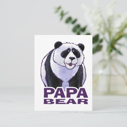 Papa Panda Beer Briefkaart (Staand voorkant)