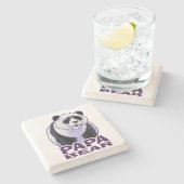 Papa Panda Beer Stenen Onderzetter (Zijkant)