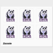 Papa Panda Beer Vierkante Sticker (Vel)