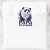 Papa Panda Beer Vierkante Sticker (Tas)