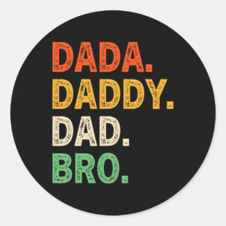 Papa Pap Bro Funny Fathers Day Retro  Ronde Sticker