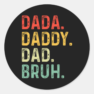 Papa Pap Bruh Gifts Mannen Funny Fathers Day Dad V Ronde Sticker