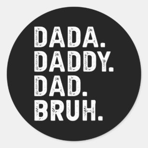 Papa Pap Bruh Gifts Mannen Grappige Vaders Dag Pap Ronde Sticker