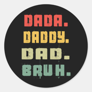 Papa Pap Bruh Vaders Dag Grappige Vader Ronde Sticker