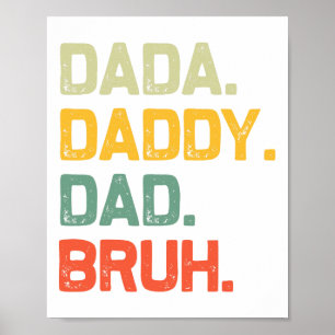 papa papa pap bruh cadeaus Mannen grappige vader Poster