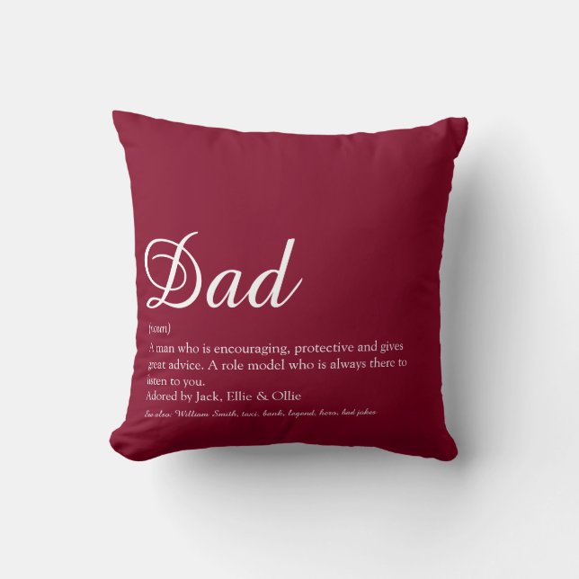 Papa Papa Papa-definitiescript Kussen (Voorkant)