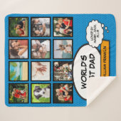 Papa Papa Vader Foto Leuk Cool Comic Book Sherpa Deken (Voorkant (horizontaal))