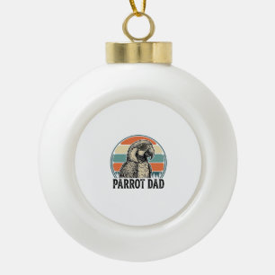 Papa Papegaai Vintage Zonsondergang Graveer Shirt Keramische Bal Ornament